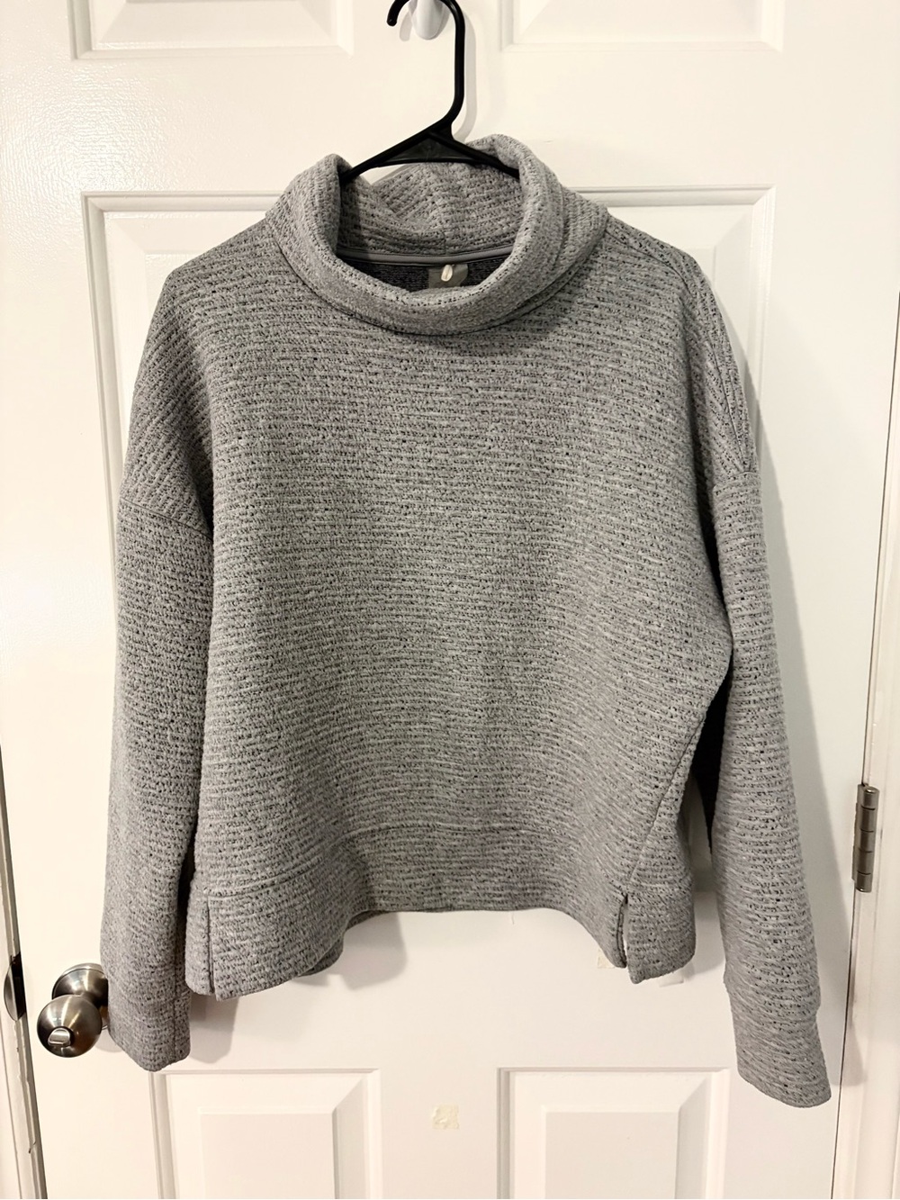 CALIA by Carrie Underwood Heather Gray Textured Cowl Neck Sweater